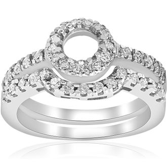 Pompeii3 1/2ct White Gold Diamond Engagement 14K Ring Setting Size Selectable