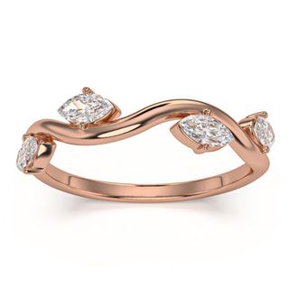 Pompeii3 1/2Ct Marquise Diamond Wedding Vine Stackable Ring in White Yellow or Rose Gold