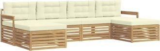 vidaXL Conjunto De Sof&aacute;s De Exterior 6 Uds. Blanco Y Crema Vidaxl