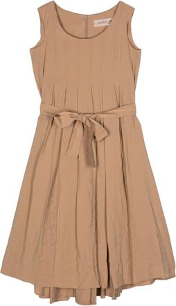Blanca Vita sleeveless pleated midi dress - women - Polyester/Modal - 42 - Neutrals