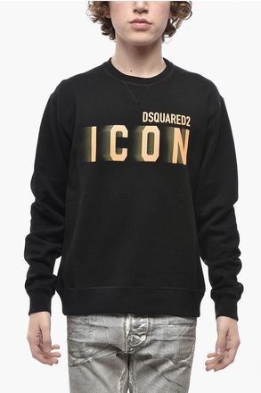 Dsquared2 Brushed Cotton Crew-Neck Sweatshirt FADED ICON size S