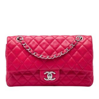 Chanel Pre-owned Double Flap Shoulder Bag - Dames - Pre-owned - Roze - Maat: ONE Size Leer