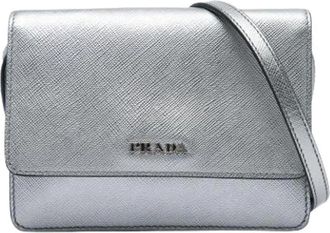 Prada Pre-owned Vintage Crossbody Bag - Dames - Vintage Schoudertas - Grijs - ONE Size - Leer - Vintage