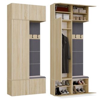 Topeshop Haga Ii 1sz1w -1x Armario + 1x Barra De Armario - Estantes - 100x35x238 Cm - Roble Sonoma