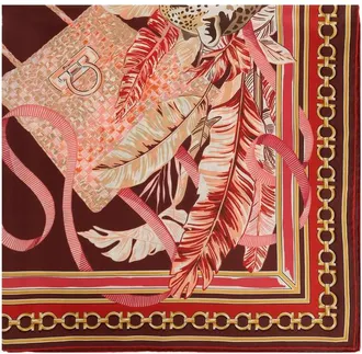 Ferragamo Feline Print Silk Foulard