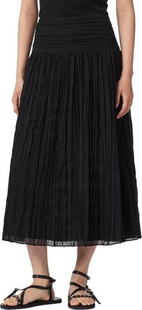 AllSaints Asal Midi Skirt in Black at Nordstrom, Size 12