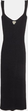 Khaite Black Rib Knit Strappy Midi Dress