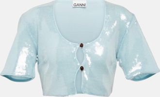 Ganni Sequined crop top