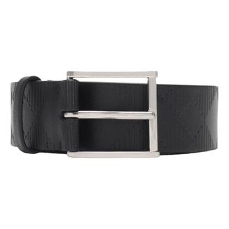 Burberry 25 Check Leather Belt Black 81038021