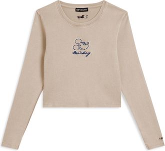 Freddy T-shirt cropped da donna a manica lunga con ricami Disney