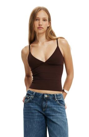 Cotton On Womens Rib Cami in Dark Oak at Nordstrom, Size Small