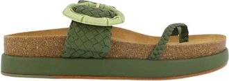 Johanna Ortiz Groene Romantische Sandalen - Dames - Sandalen - Groen - 41 EU - Leer - Schoenen