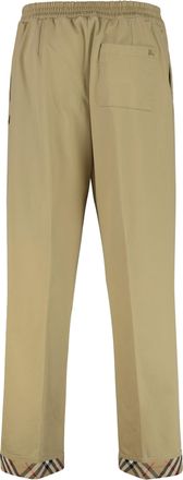 Burberry Mens Cotton Trousers With Elastic Waist Beige