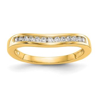 Diamond2Deal 14k Gold Lab Grown Diamond Wedding Band Ring 1/5Ct Clarity- VS Color- G-H