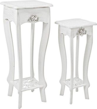 Decorspace Comodino Blanc porta lampada struttura in legno MDF per interni set da 2