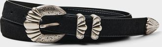 Le 31 Mens Western engraved-buckle belt