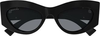 Gucci GG1843S001 Logo-Embellished Black Frame Sunglasses - Black