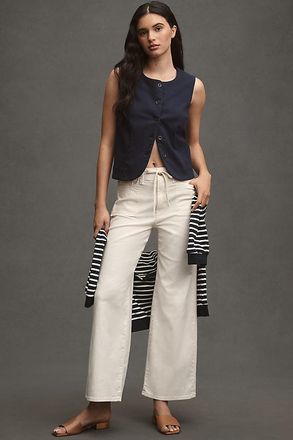 Paige Ari High-Rise Wide-Leg Tie-Waist Jeans