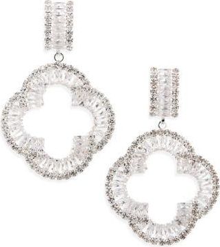 Tasha Lucky Clover Drop Earrings in Silver at Nordstrom Rack