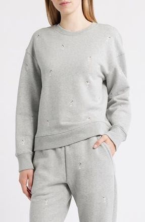 Rails Ramona Martini Embroidered Cotton Sweatshirt in Heather Grey Martini at Nordstrom Rack, Size Xx-Small