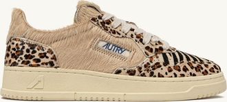 Autry MEDALIST LOW SNEAKERS IN ZEBRA LEOPARD AND IVORY PONY HAIR EFFECT