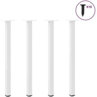 vidaXL Vidaxl - Patas Para Consola (4 Unidades), Color Blanco, 72-74 Cm, Acero
