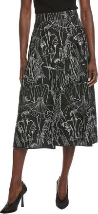 Akris Embroidered Denim Skirt