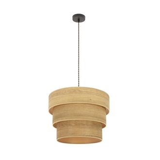 Fabrilamp Colgante Triple Smile 1xe27 Marron/madera Clara Regx40x40 Cm