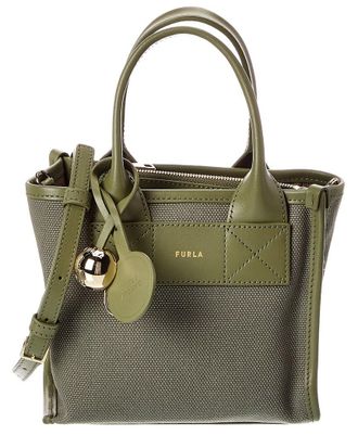 Furla Divide Leather-Trim Crossbody