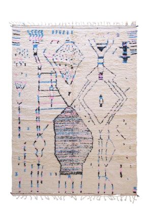 AFK Living Alfombra bereber marroqu&iacute; de pura lana multicolor 193 x 291 cm