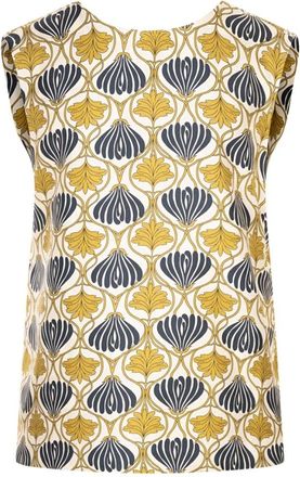 Max Mara Tops, Dames, Geel, M, Reversible Zijden Top
