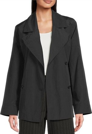 Eileen Fisher Short Trench Coat In Black