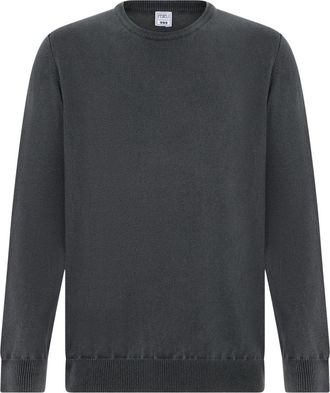 Fedeli Trui met lange mouwen - Heren - Ronde hals truien - Grijs - 2XL - Kasjmier - Truien & Vesten