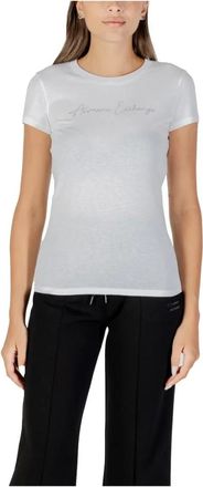 A|X Armani Exchange T-Shirts, female, White, Size: XL Sparkling Round Neck T-Shirt