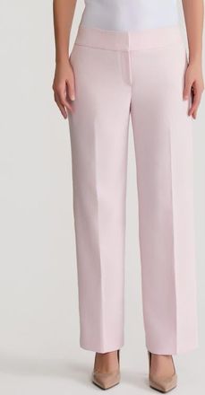 Kasper Flat Front Low Rise Wide Leg Pants in Misty Pink Multi at Nordstrom, Size 14