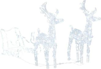 vidaXL Decoración navideña renos y trineo acrílico 160 LEDs 130 cm vidaXL