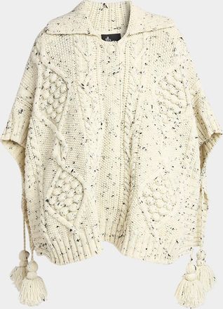 Moncler Wool-Blend Tassel Cape