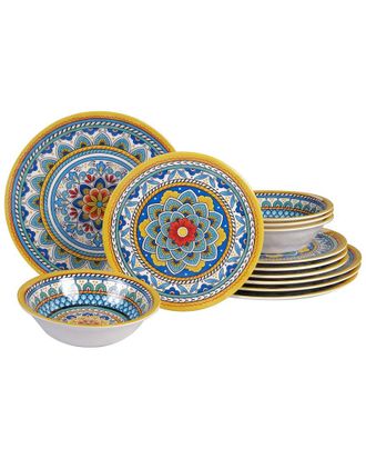 Certified International Portofino 12Pc Melamine Dinnerware Set