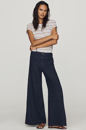 Pilcro Adi Linen Blend Mid-Rise Flare Pants