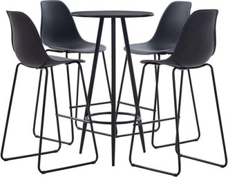 vidaXL 5 Piece Bar Set Plastic Black Vidaxl