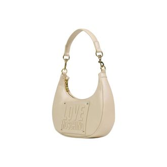 Love Moschino Embossed Logo Shoulder Bag - Cream