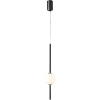 OEM Melkita - L&aacute;mpara Colgante Led Negra 58cm - Vidrio Opalino