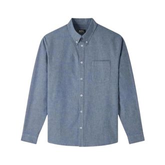 A.P.C. Edouard Chambray Overhemd - Heren - Spijkeroverhemden - Blauw - L - Katoen - Overhemden
