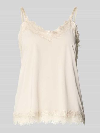 Freequent Top mit Spitzenbesatz Modell BICCO in Beige, Gr&ouml;&szlig;e M