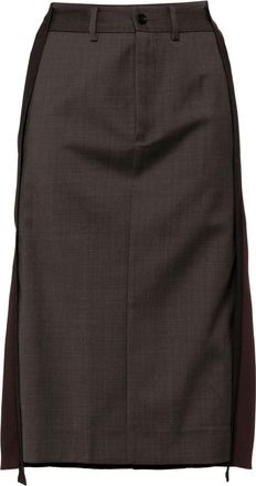 JNBY deconstructed midi skirt - women - Polyester - S - Brown