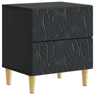 vidaXL Mesita De Noche Negro 43 X 34,5 X 48 Cm Madera De Ingenier&iacute;a Vidaxl