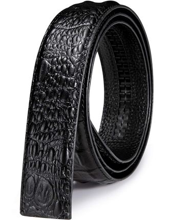 Barry.Wang Designer Belts for Men Nickel-Free Automatic Buckle Alloy Genuine Leather Strap Adjustable, 51 In.(130cm), Black 12