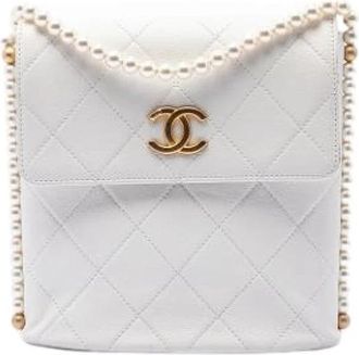 Chanel Pre-owned Vintage Quilted Crossbody Bag - Dames - Vintage Schoudertas - Wit - ONE Size - Vintage