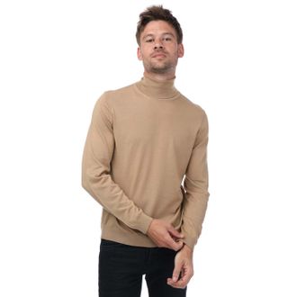 HUGO BOSS Heren Hugo Boss Slim Fit Rollneck Sweatshirt in Beige