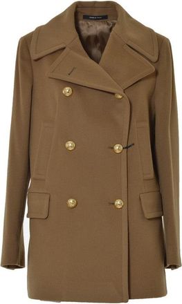 Tagliatore Camel Cashmere And Wool Blanche Coat